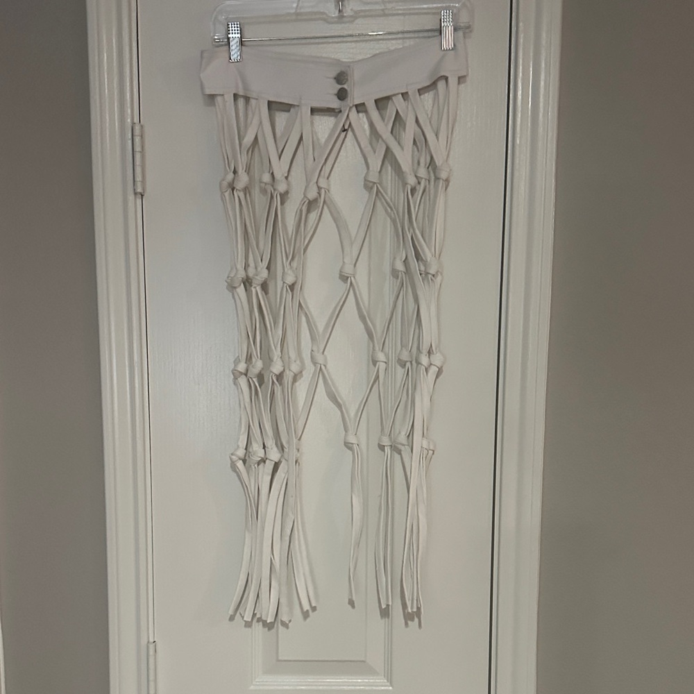 AKIRA White Fringe Detail Skirt